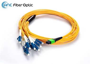 Fibra do cabo de fibra ótica 12 da manutenção programada MPO do LAN de FTTX, medidor do Fanout 2.0mm x 0,5 do LC