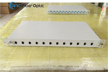 19&quot; painel de remendo Slidable da fibra ótica 1U com porto do adaptador do ST MPO do SC DSC LC FC