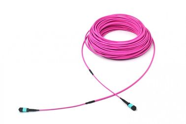 12F 24F MPO à manutenção programada dobro do revestimento OM4 OM3 do cabo de fibra ótica 4.5mm de MPO opcional
