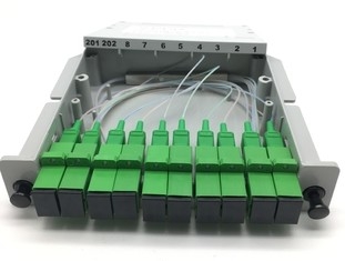 Divisor tipo cassette montável 2x8 da cremalheira com o conector do SC APC