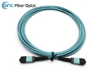 Fibra MPO dos cabos OM3 24 do remendo da fibra de Data Center 5M ao círculo fêmea 3.0mm de MPO
