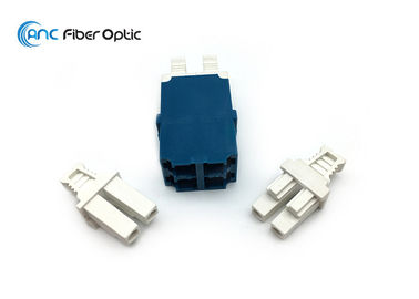 Porto quatro empilhável dos adaptadores da fibra ótica do quadrilátero do LC em cores do Aqua do verde azul